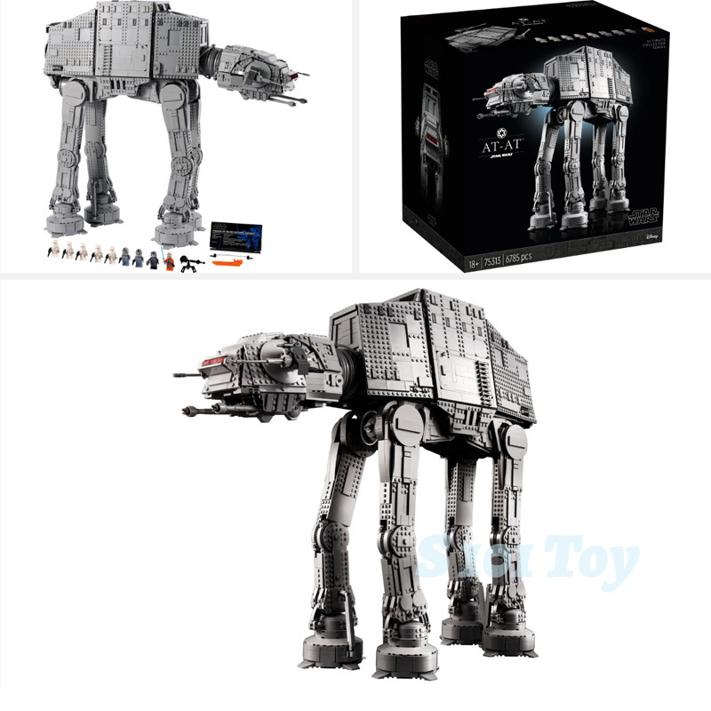 คัดลอก DIY UCS AT-AT 75313 (6785 PCS) Building Blocks อิฐรุ่นวันเกิดคริสต์มาสของขวัญของเล่น
