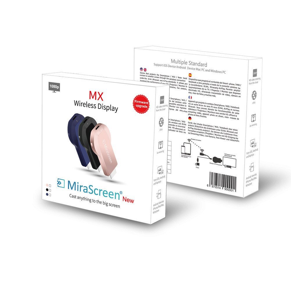 EZCast โปรเจคเตอร์หน้าจอเดียวกัน Mirascreen โทรศัพท์มือถือโปรเจคเตอร์ไร้สาย WiFi Projection Play hdm