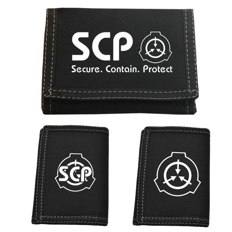 SCP Foundation กระเป๋าสตางค์ใบสั้น Two-League อะนิเมะอุปกรณ์ต่อพ่วงกระเป๋าใส่เหรียญสองมิติผู้ชายผู้ห
