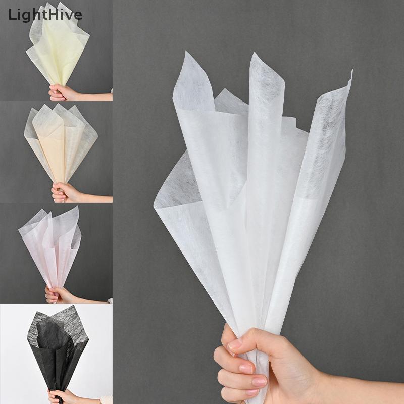 [LightHive] 38PCS กระดาษบรรจุภัณฑ์ดอกไม้โปร่งแสงนมผ้าฝ้ายซับกระดาษสําหรับ Florist ห่อช่อดอกไม้งานแต่งงานนุ่มสีสันตกแต่งกระดาษ (TH)