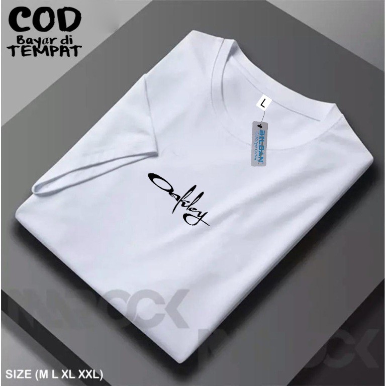 ล่าสุดเสื้อยืดแขนสั้นOkleyข้อความสีดําคุณภาพพรีเมี่ยมแขนสั้นเสื้อยืดเย็นขนาดใหญ่/nfzstore92