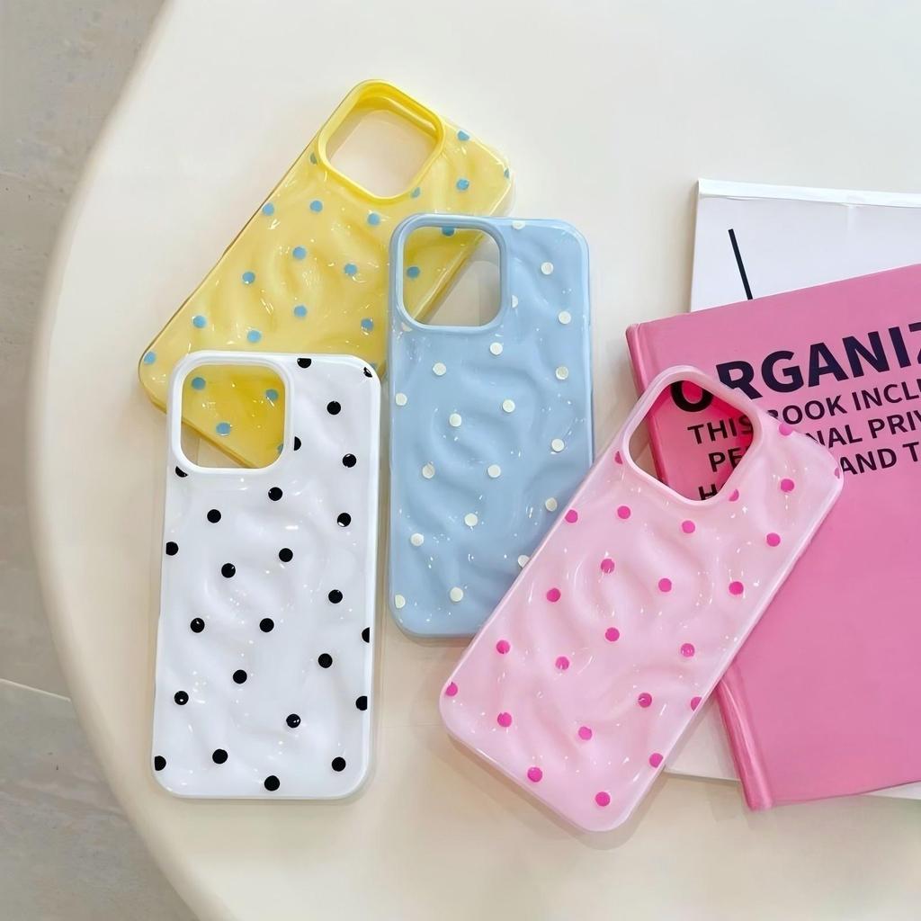 สต๊อกไทย เคสสำหรับไอโฟน11 ลายจุดสีสันสดใส นิยม เคสนิ่มครอบอุกกาบาต For IPhone17 16Pro MAX 11 12 13 6/7/8 14 15PLUS XR XS