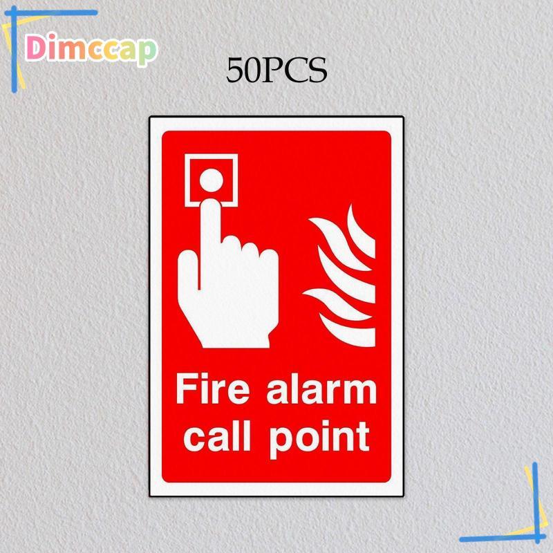 [dimcap] 50 ชิ้น Fire Alarm Call Point Signs สติกเกอร์สําหรับ Shop Home ในร่มและกลางแจ้ง