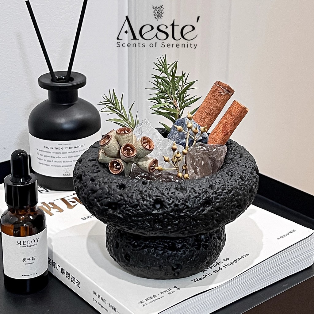 Aeste หินหอม ภูเขาลาวา หินหอมอโรม่า น้ำมันหอมระเหย บรรยากาศ กลิ่นหอม ธรรมชาติ กลิ่นหอมธรรมชาติ บรรจุในกล่องของขวัญ