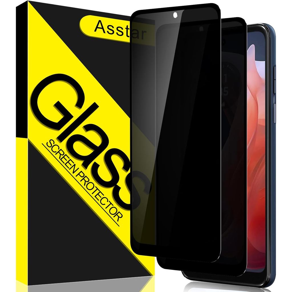 Asstar ตัวป้องกันหน้าจอความเป็นส่วนตัวสําหรับ Moto G 5G 2025 [2-Pack] 9H ความแข็งกระจกนิรภัยป้องกันห