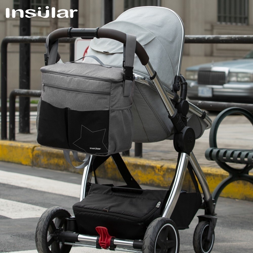INSULAR Diaper Bags Baby Stroller Organizer Bag Shoulder/Tote Maternity Nappy Bag Adjustable
