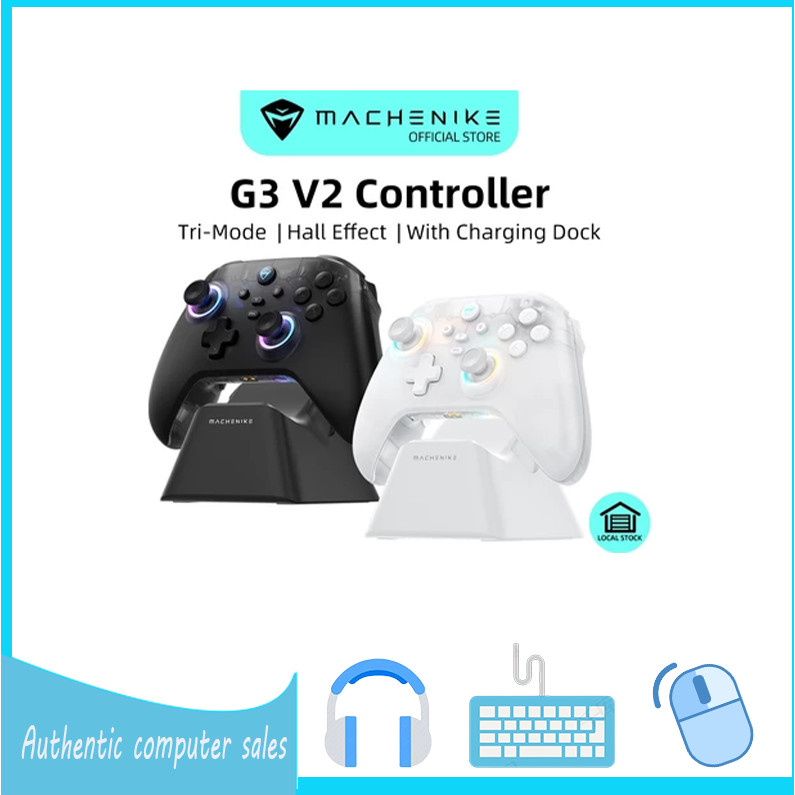 Machenike G3 V2 คอนโทรลเลอร์เกมไร้สายสามโหมด Hall Effect พร้อมฐานชาร์จสําหรับ Nintendo Switch โทรศัพ