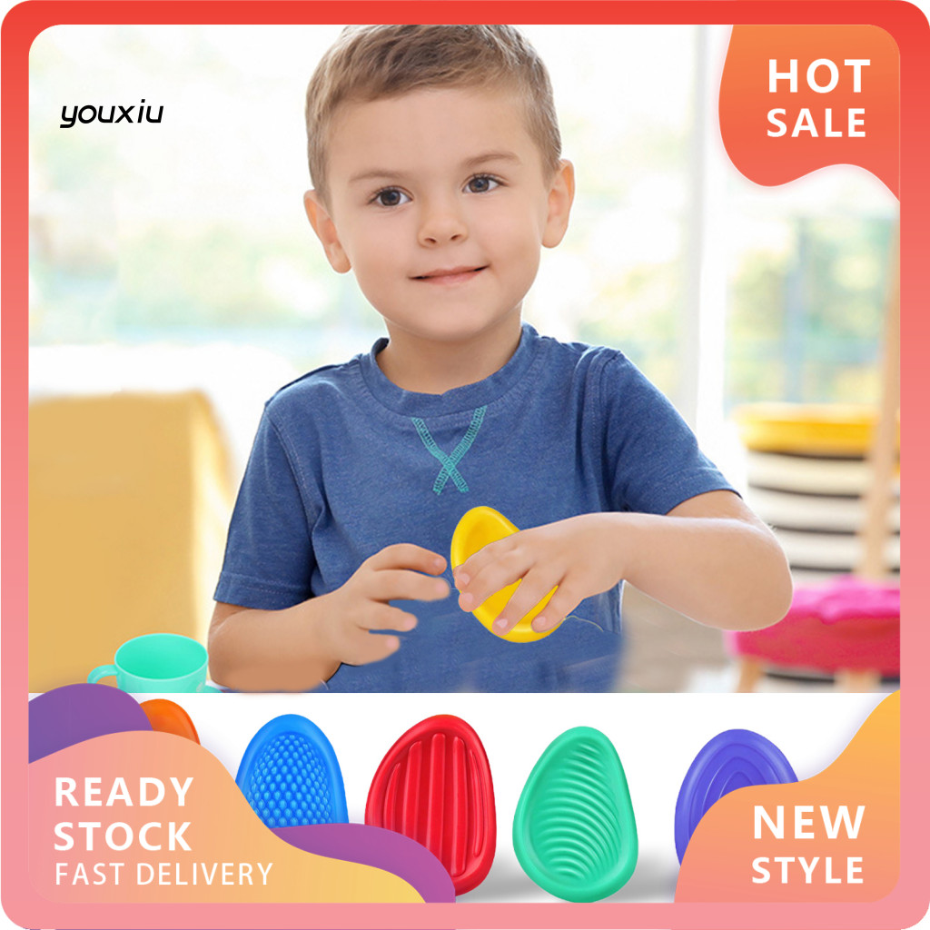 YX Anti-anxiety Sensory หิน 6 ชิ้น Sensory Stone Fidget ชุดของเล่นสําหรับความเครียดบรรเทาแบบพกพา Cal