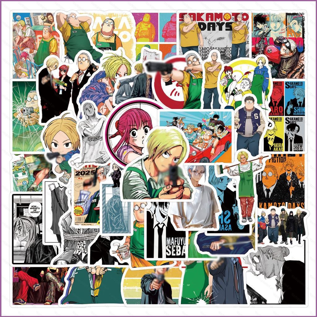 55 ชิ้น/เซ็ต SAKAMOTO DAYS สติ๊กเกอร์ Graffiti ถ้วยน้ํากีตาร์โน้ตบุ๊คกระเป๋าเดินทางกันน้ําตกแต่ง