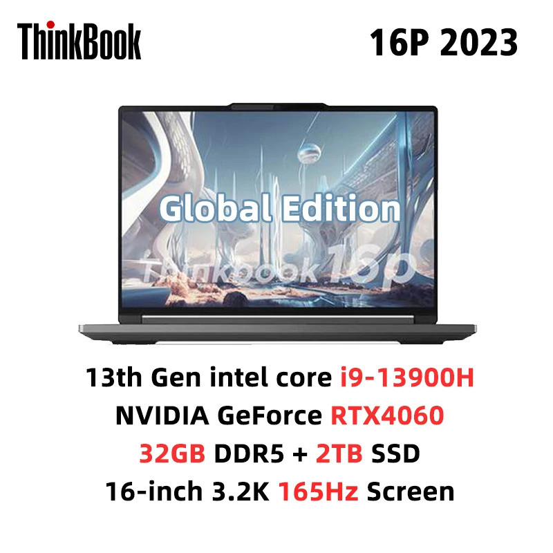 Lenovo 2025 แล็ปท็อป Thinkbook 16p I5-13500h/i9-13900h Rtx4060/4050 16g/32gb + 1/2tb Ssd 16 นิ้ว 3.2