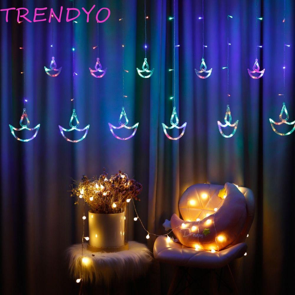 TRENDYO Diwali Light, ปลั๊ก USB Brilliant Night Curtain Light, Christmas Heart Shape Happy Diwali St