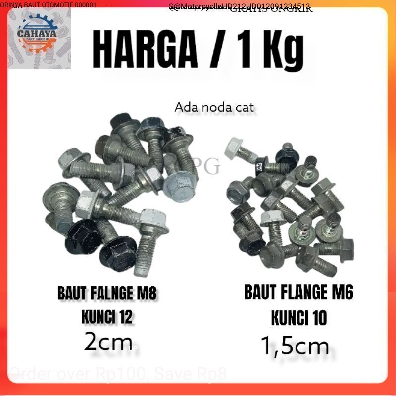 M8 M6 FLANGE BOLT / M6 M8 FLANGE BOLT 10 12 ORIGINAL / M8X20 M6 X 15 FLANGE BOLT / STEP MIXED / ราคา