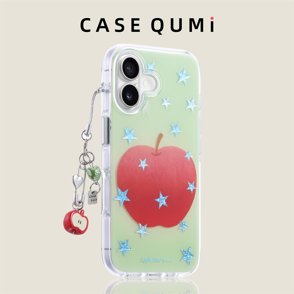 Double Layer imd Red Apple เหมาะสําหรับ Apple 17 เคสโทรศัพท์ใหม่ iphone17 ชุด Apple 17promax รวมทุกอย่าง Apple 16pro กันกระแทก Apple 15pro ซิลิโคน 14pro Shell 13pro