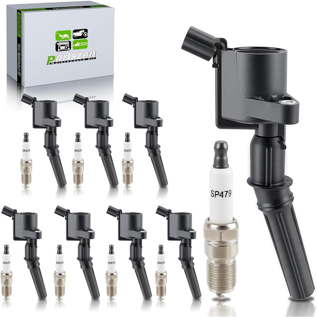 DG508 คอยล์จุดระเบิด Pcak SP479 หัวเทียน Fit สําหรับ Ford F150 F250 F350 E150 E250 E350 Econoline Ex
