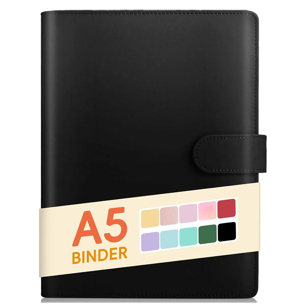 A5 Binder Pu หนัง 6-ring Notebook Binder สําหรับ A5 Filler กระดาษ, รีฟิล A5 Personal Planner Binder 