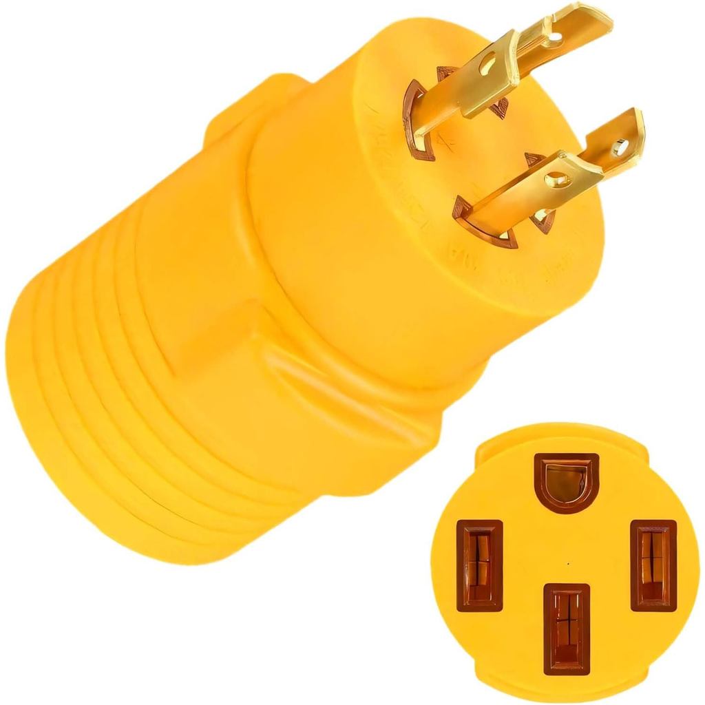 30 Amp to 50 Amp RV Adapter, NEMA L14-30P ถึง 14-50R RV Generator Adapter, L14-30P ชาย 14-50R หญิง 4