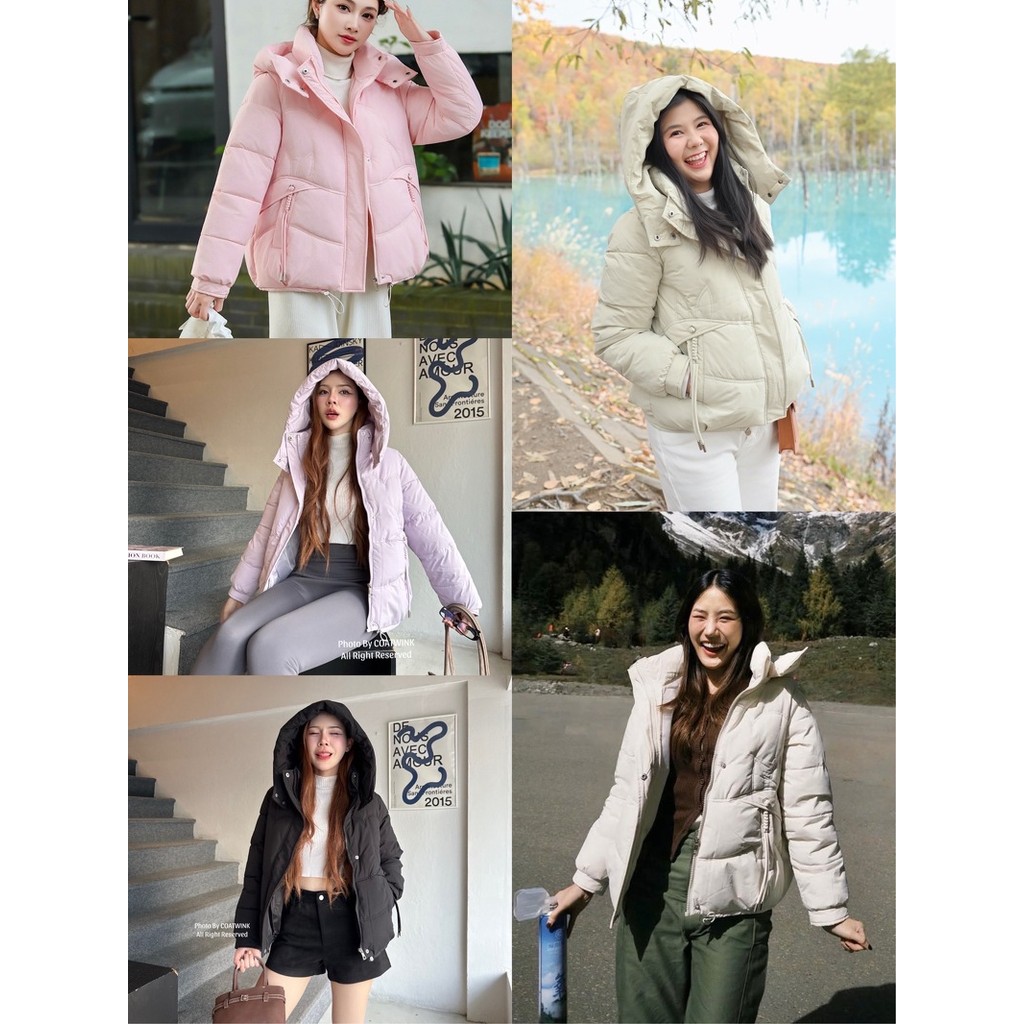 COATWINK❣️JORIN DOWN COAT + HOODIE โค้ทขนเป็ดPolyesther มีหมวก(ถอดได้) อุ่นมาก
