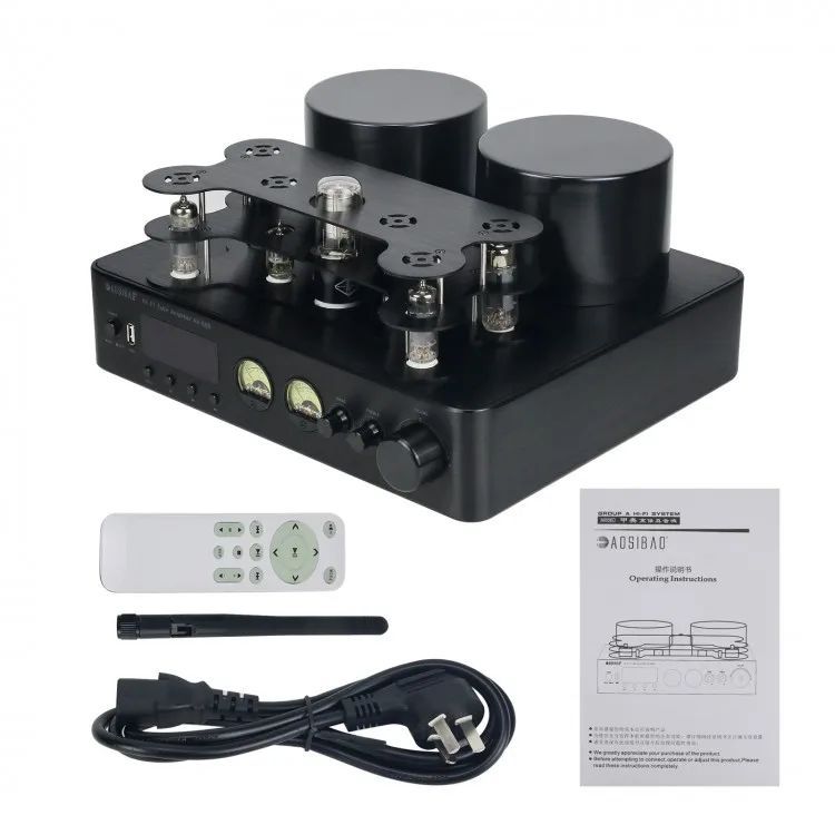 ขายร้อน AV-889 High-Fidely Tube Amplifier พร้อม BT & USB DAC 200W + 200W Lossless Decoding Hifi Powe