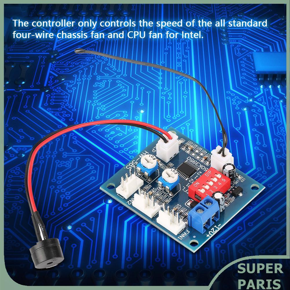 Superparis Superparis DC12V PC พัดลมอุณหภูมิโมดูลควบคุม PWM 4 สายเทอร์โมสตัท Governor รีเลย์ CPU Hig