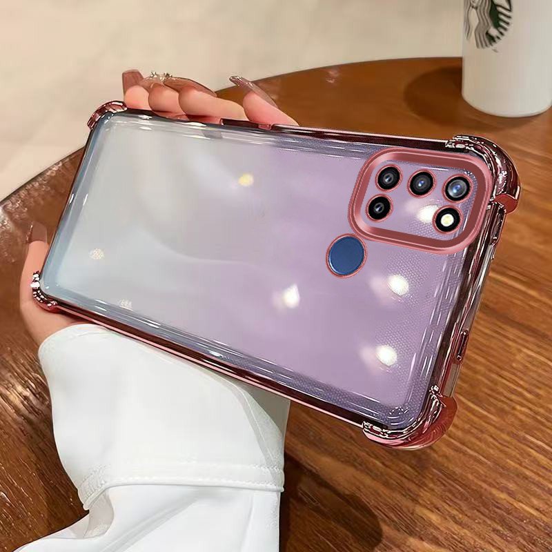 เคส realme c17 เคส realme 7i โทรศัพท์เคลือบด้วยไฟฟ้าป้องกันการตกสี่มุมสําหรับเคส realme c17 เคส real