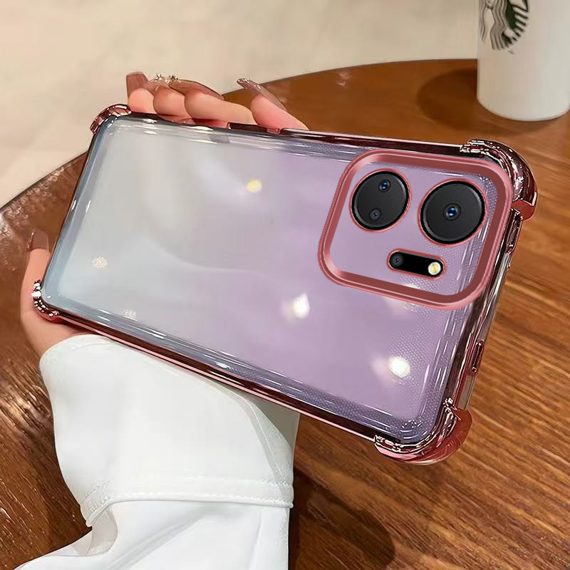 เคส honor X7A โทรศัพท์ชุบด้วยไฟฟ้าป้องกันการตกสี่มุมสําหรับเคส honor X7A