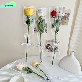 ความสวย 50ชิ้นถุงห่อดอกไม้,ห่อดอกไม้โปร่งใสแขนดอกกุหลาบเดี่ย…