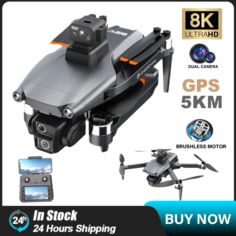 Professional Drone L600-1 Pro Max 8k HDกล้องEis Anti-shake Brushless 5km Gps Optical Flowเครื่องบินข