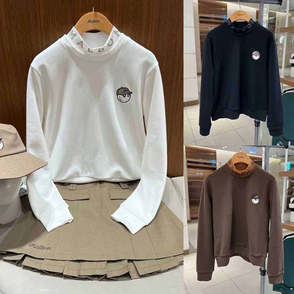 [พร้อมสต็อกขายร้อน] ฤดูใบไม้ร่วงฤดูหนาวสไตล์ใหม่กอล์ฟสุภาพสตรีกีฬากลางแจ้งด้านบนแฟชั่นสบายๆครึ่งคอเต