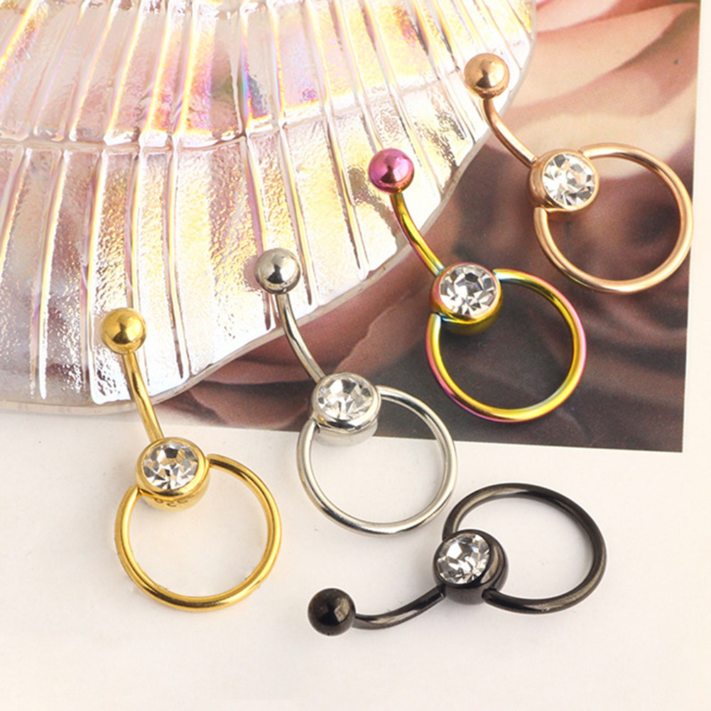 [คลังสินค้าภายในประเทศไทย]เครื่องประดับสะดือและกระดูกอ่อนต่างหู แบบ Drop Dangle พร้อมแหวนรอบคลิป สไตล์เซ็กซี่