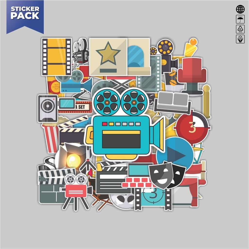 [100 ชิ้น] สติ๊กเกอร์แพ็คสติ๊กเกอร์ CINEMA ELEMENT COLLECTION ความงามไวนิลสติกเกอร์ตกแต่งกันน้ําแล็ป