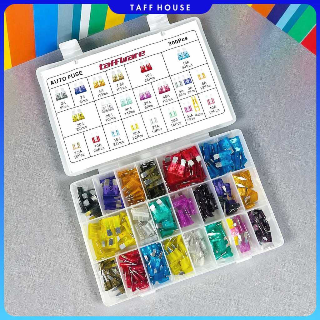 Taffware ใบมีดฟิวส์รถยนต์ขนาดกลาง พร้อมกล่อง 300 ชิ้น - OC-300