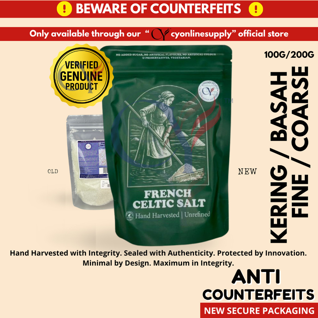 French Celtic Sea Salt COARSE/FINE ผลิตภัณฑ์จากฝรั่งเศส KERING/BASAH