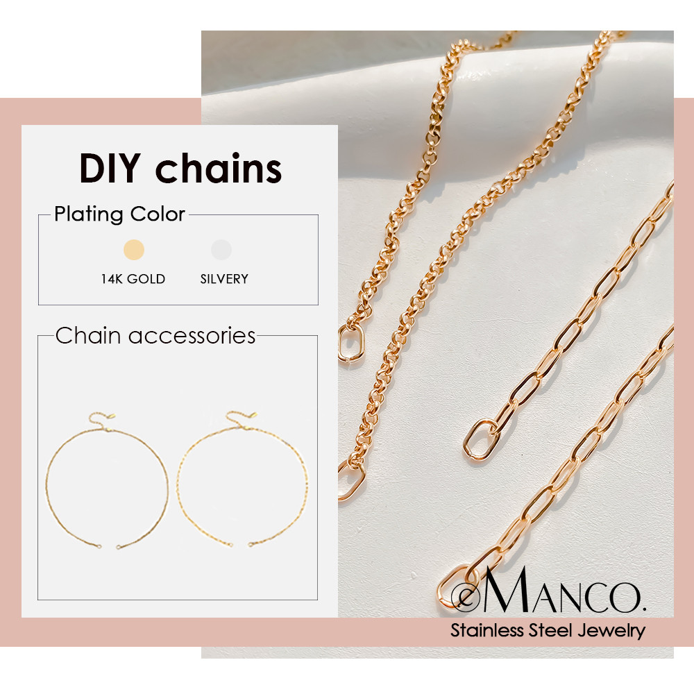 สร้อยคอน้องคู่แหวนสแตนเลส พร้อมคลิปหนีบกระดาษ วัสดุสแตนเลสสำหรับงาน DIY และเครื่องประดับ