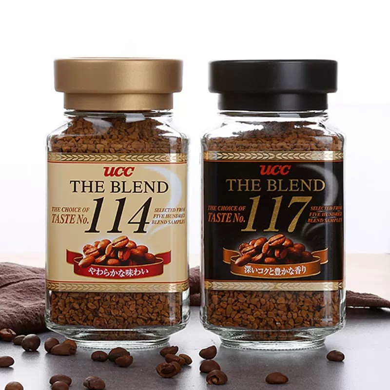 นําเข้า ucc117 Black Coffee Yoshishi Freeze-Dried Coffee Powder Instant American UCC114 ขวด 90g11.11