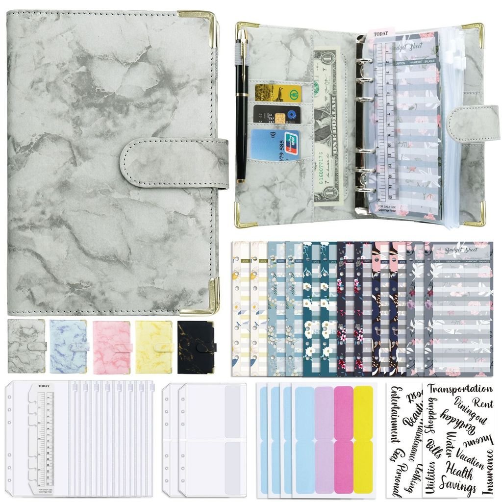 Cross-Border a6 Loose-Leaf Book Building Book Marble Pattern Notebook Book Leather PU Handbook Binde