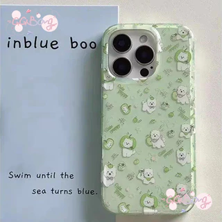 เหมาะสำหรับ 16สำหรับ IPhone 13 15 17 air 16 11 14 12 Pro Max 15 PlusเคสซิลิโคนIMDลายการ์ตูนน่ารักรูปลูกสุนัขผลไม้สีเขียว
