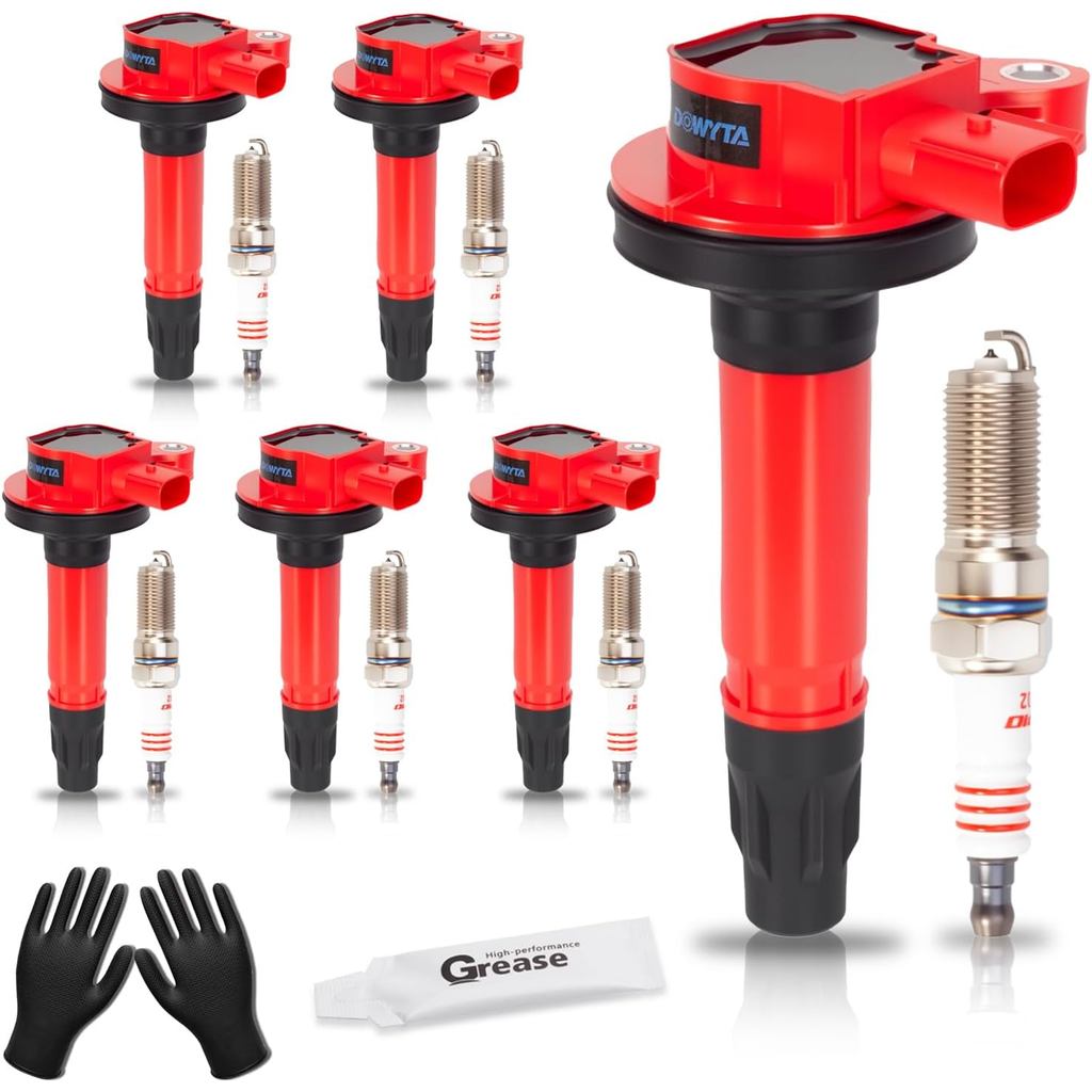 ชุด 6 อัพเกรดคอยล์จุดระเบิดและหัวเทียนเหมาะสําหรับ Ford Edge Fusion Taurus Flex, สําหรับ Lincoln MKX