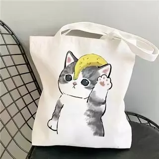 【จัดส่งจากกรุงเทพฯ】 กระเป๋าผ้ามินิมอล 12 ลายสกรีน ขนาด 34*38cm กระเป๋า Tote Bag
