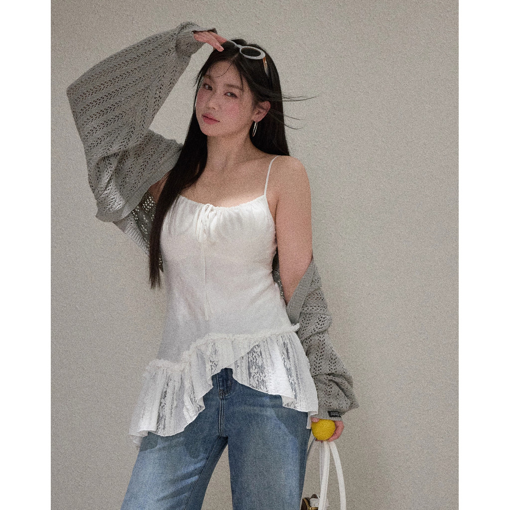 Selvze เสื้อเชิ้ตแขนยาว สไตล์เกาหลี ดีไซน์วิชันเนอรี่เกาหลี เสื้อกล้าม ชุดสองชิ้น เสื้อไหมพรม KU-DBGL0034A - รูปที่ 2