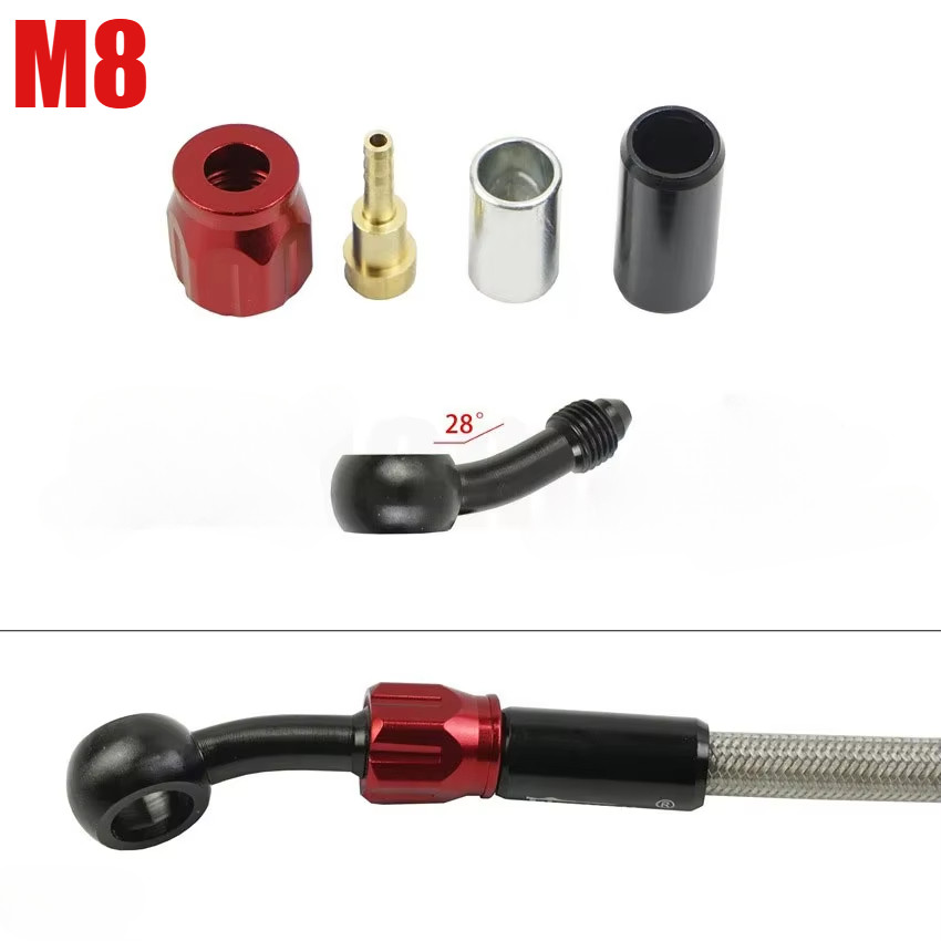 Banjo M8 Fitting ลบ DIY อลูมิเนียม Moto ไฮดรอลิกเสริมน้ํามัน Cooling ท่อสาย AN3 สําหรับรถจักรยานยนต์ ATV Dirt Bike Buggy