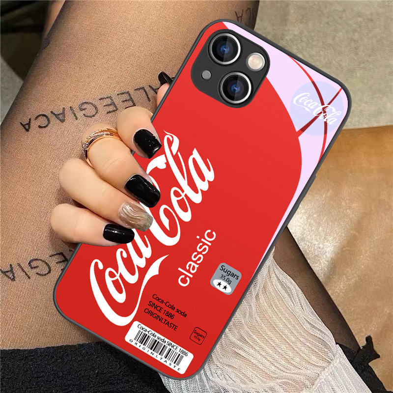 สต๊อกไทย เคสมือถือ16 เครื่องดื่มลายแดง เคสกระจกแข็ง For รูปที่ 3