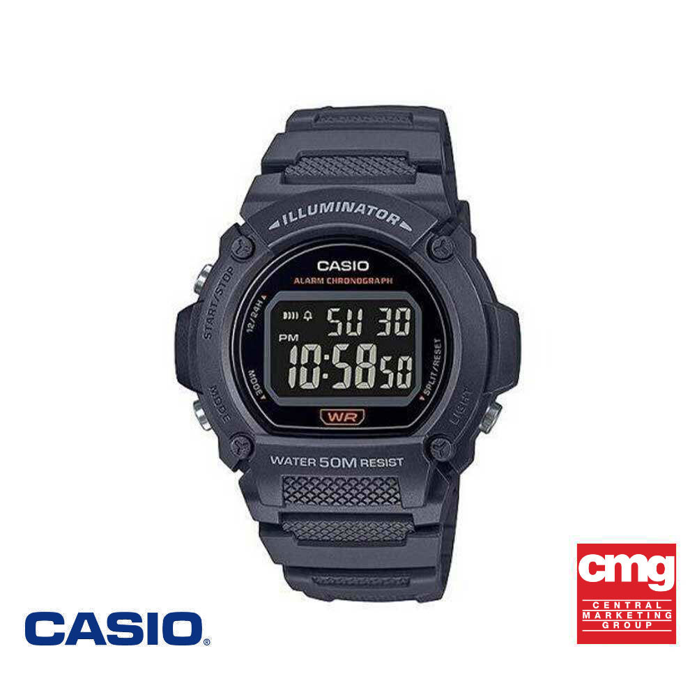 CASIO นาฬิกาข้อมือ CASIO รุ่น W-219H-8BVDF วัสดุเรซิ่น สีเทา