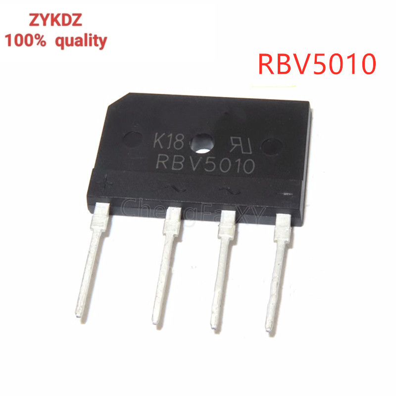 5PCS RBV5010 GBJ5010 5010 KBJ5010 เครื่องวงจรเรียงกระแสสะพานไฟฟ้า