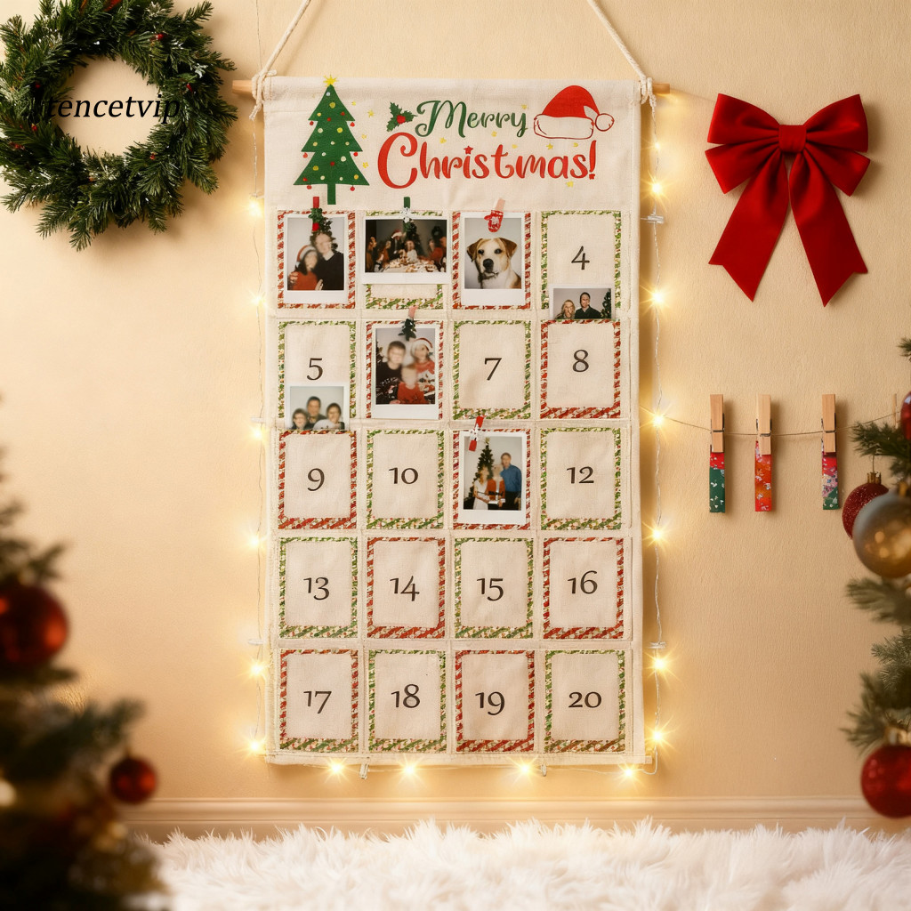 Vip Festive Photo Clip Calendar Advent Calendar Photo Board ภาพคริสต์มาสนับถอยหลังปฏิทินพร้อมคลิปReu