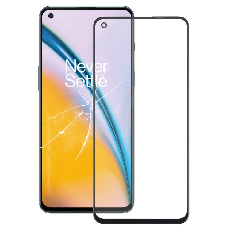 ขายตรงจากโรงงานสําหรับ OnePlus Nord 2 5G DN2101 DN2103 เลนส์กระจกด้านนอกหน้าจอด้านหน้า (สีดํา)
