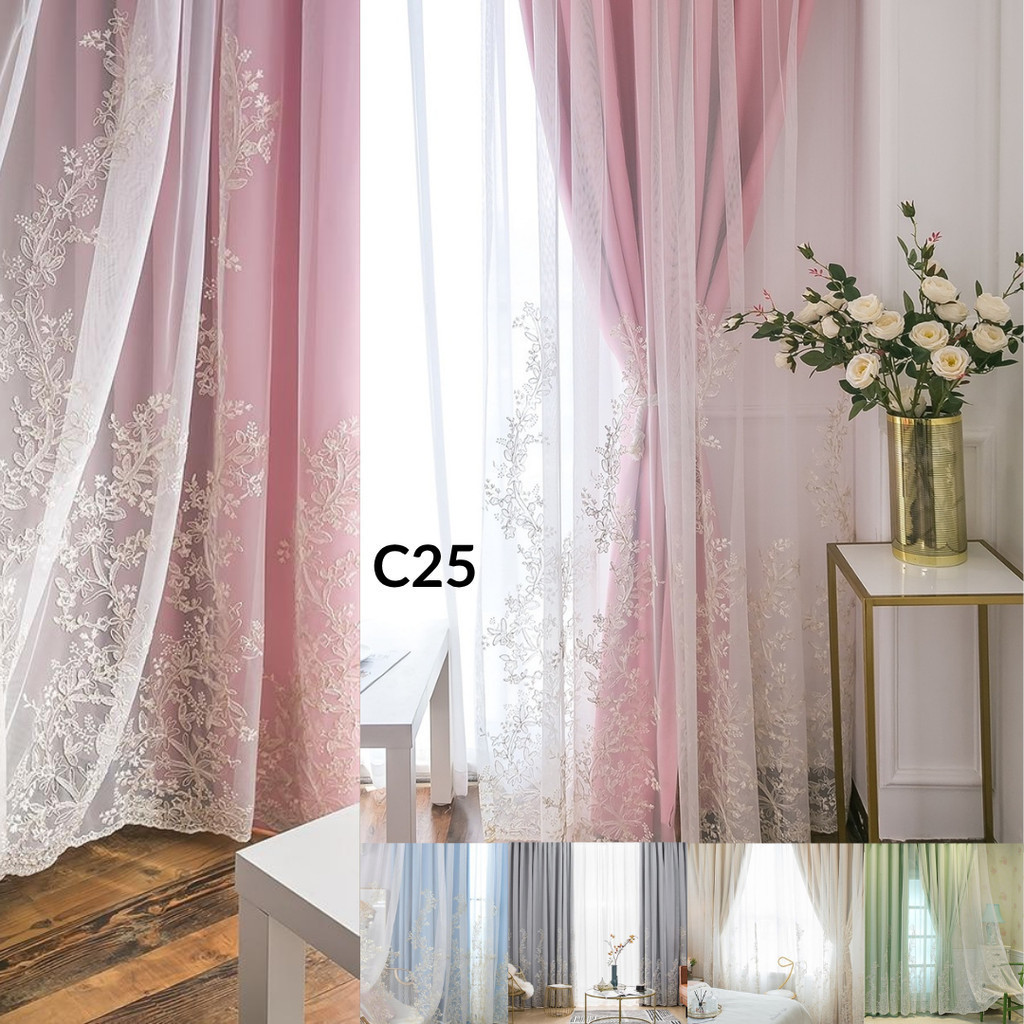 แนะนำ ผ้าม่าน ผ้าม่านสองชั้น (ม่านหน้าต่าง) คลาสสิค หรูหรา ม่านโปร่งแสง สีพื้น ม่านกั้นห้อง ม่านตีนตุ๊กแก พร้อมส่ง ราคาพิเศษ มีเก็บเงินปลายทาง