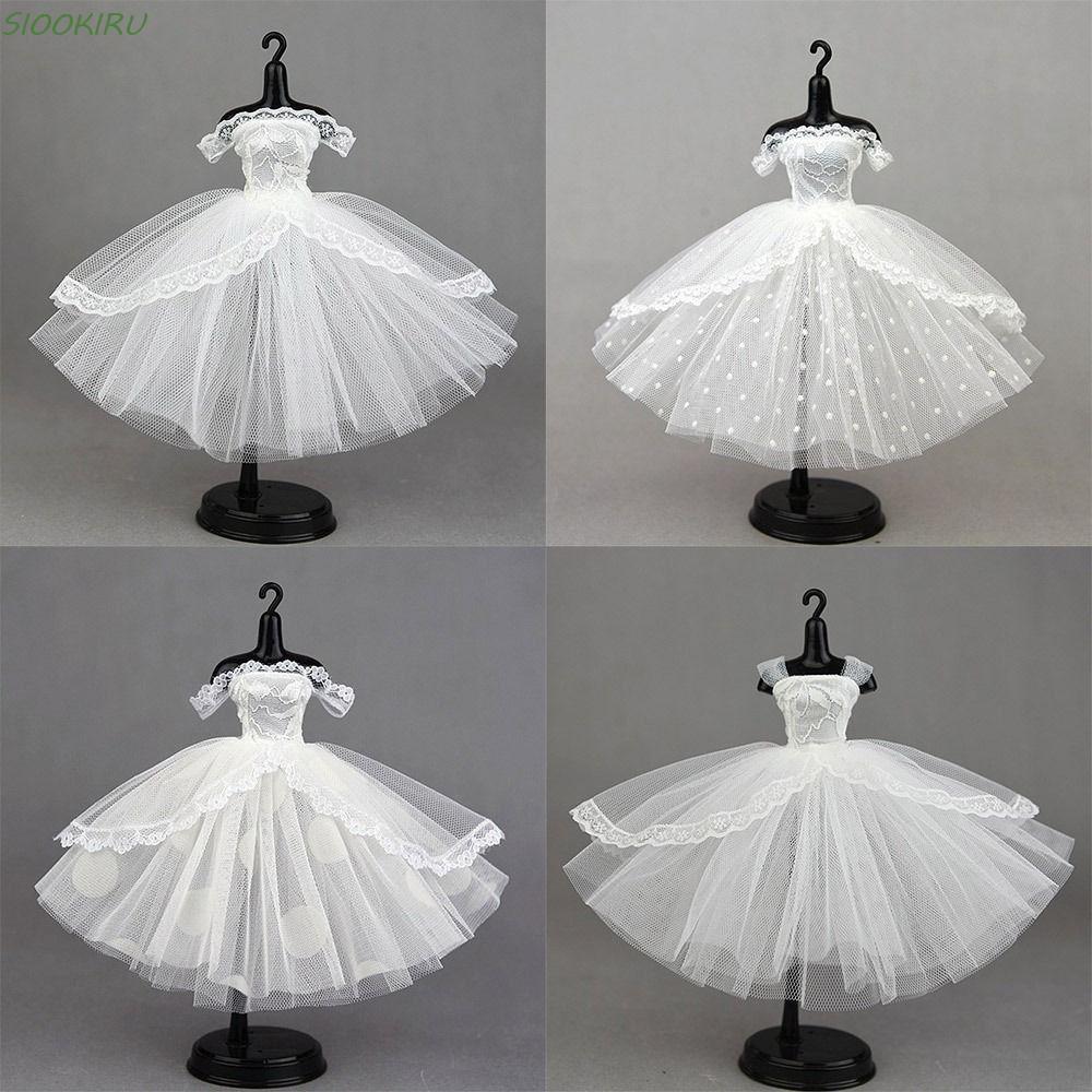 SIOOKIRU ตุ๊กตาลูกไม้ เสื้อผ้า, ชุดพรหม Tutu Dotted Doll Dress, Girl Multilayer Evening Party Mini B