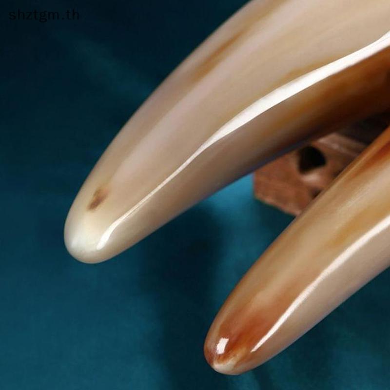 SHZTGM 1PC ธรรมชาติ Buffalo Horn ไม่มีความเครียด Guasha เครื่องมือนวดฝังเข็ม SPA Therapy Gua Sha นวดขูด Board null