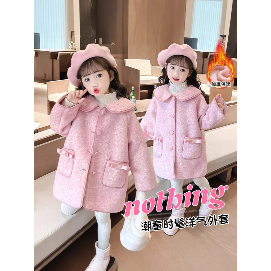 เสื้อหนาวทำจากผ้าขนสัตว์สำหรับฤดูใบไม้ร่วง ออกแบบใหม่ในสไตล์ตะวันตก เหมาะสำหรับสาวๆ