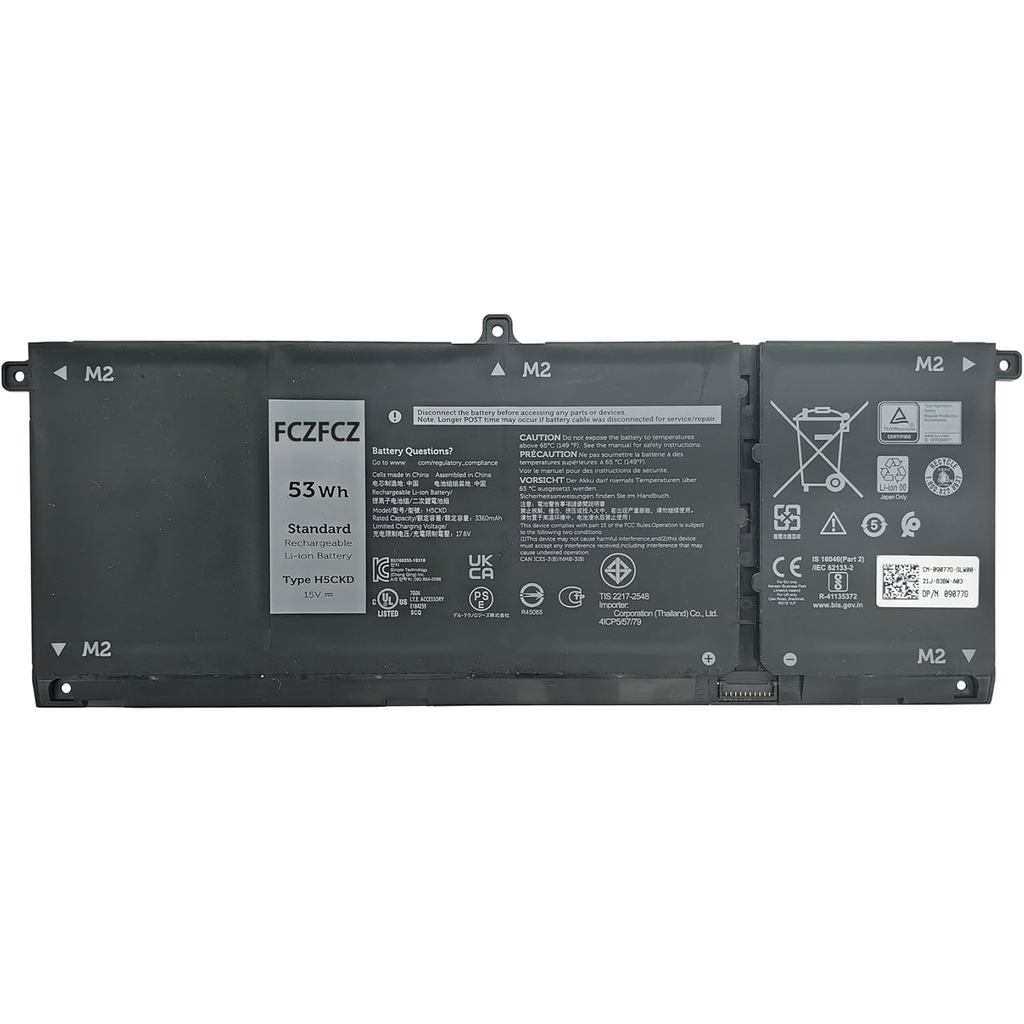 H5CKD แบตเตอรี่ 53Wh สําหรับ Dell Latitude 3120 3140 3510 3410 / Vostro 5300 5301 5401 5502 / Inspir